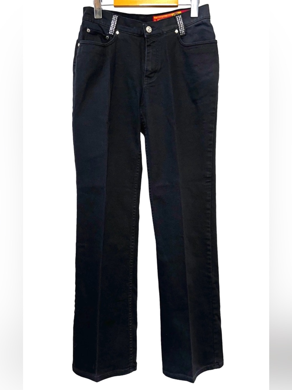 Y2K LAWMAN Black Rhinestone Bootcut Glam Western Jeans